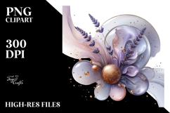 Abstract Golden Lavender PNG Product Image 2