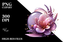 Abstract Golden Lavender PNG Product Image 2