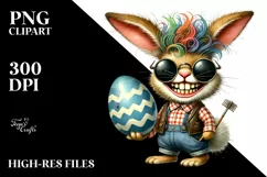 Goofy Bunny with Suit and Sunglasses, Transparent PNG Product Image 2