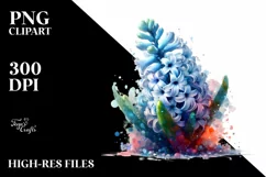 Abstract Shiny Hyacinth Splash Watercolor Clipart Product Image 1