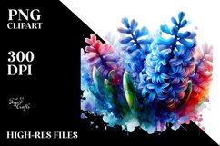 Abstract Shiny Hyacinth Splash Watercolor Clipart Product Image 1