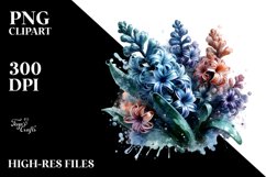 Abstract Shiny Hyacinth Splash Watercolor Clipart Product Image 3