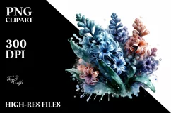 Abstract Shiny Hyacinth Splash Watercolor Clipart Product Image 3