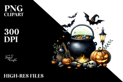 Simple Funny Cauldron Halloween Clipart Product Image 2