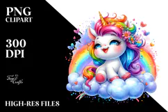 Cute Baby Unicorn, PNG Product Image 2