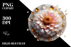 Glossy Zinnia with Golden Insertions PNG Product Image 2