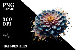 Glossy Zinnia with Golden Insertions PNG Product Image 2