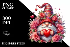 Valentines Gnome with Detailed Hat PNG Product Image 2