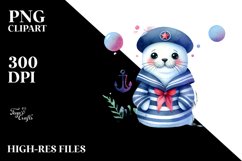 Vibrant Watercolor Seal Sailor Suit | Sublimation | Clipart Product Image 1