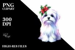 Maltese Vibrant Christmas Gifts PNG Product Image 1