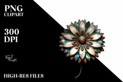 Detailed Wooden Stained Daisy Marble Watercolor Splash Product Image 3