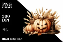 Vintage Halloween Pumpkin, Transparent PNG Product Image 1