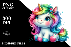 Cute Baby Unicorn Design, Vibrant PNG Product Image 2