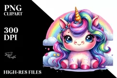 Funny Cute Baby Unicorn PNG Product Image 3