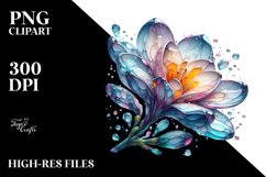 Abstract Glossy Material Watercolor Splash Freesia Clipart Product Image 1