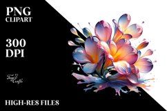 Abstract Glossy Material Watercolor Splash Freesia Clipart Product Image 3