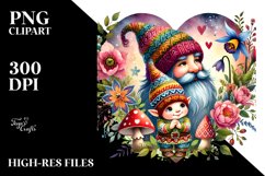 Colorful Baby Gnome Behind Heart, Transparent PNG Product Image 2
