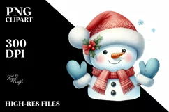 Snowman in Winter Wonderland PNG Product Image 2