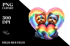 Cute Rainbow Yorkshire Terrier PNG Product Image 2