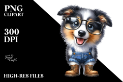 Watercolor Baby Collie es Farm Jeans Boots Clipart Product Image 2