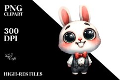 Watercolor Cute Baby Rabbit Sublimation Clipart Product Image 3