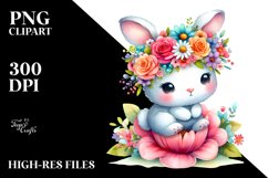 Colorful Bunny Sitting on Star PNG Product Image 1