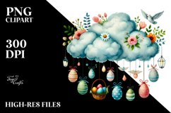 Easter Hanging Cloud with Colorful Eggs PNG Product Image 2