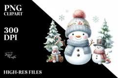 Snowman in Winter Wonderland PNG Product Image 2