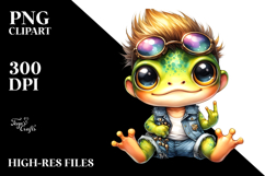 Energetic Baby Frog PNG Product Image 2