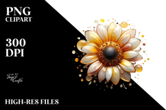 Glossy Sunflower with Golden Insertions PNG Product Image 2