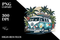 Retro Tropical Van, Clipart Product Image 2