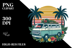 Retro Tropical Van PNG Product Image 2