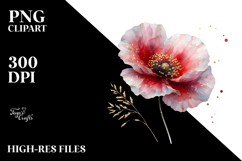 Poppy with Golden Insertions, High-Res PNG Product Image 2