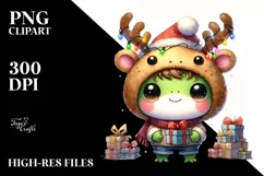 a Cute Watercolor Frog PNG Product Image 1