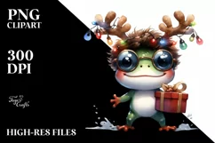 Enthusiastic Frog with Cool Haircut, PNG Product Image 3