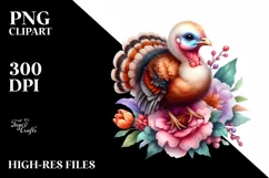 Vibrant Baby Turkey Flower Sticker Product Image 1
