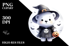 Cute Halloween Polar Bear PNG Product Image 2