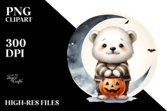 Cute Halloween Polar Bear PNG Product Image 2
