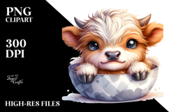 Cute Baby Cow in Pocket PNG Product Image 2