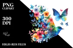 Colorful Bird Silhouettes PNG Product Image 2