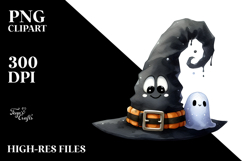 Watercolor Funny Halloween Hat Clipart Product Image 2