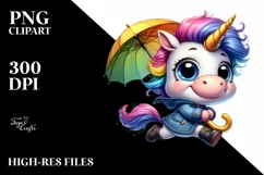 Cute Baby Unicorn Jumping PNG Product Image 3