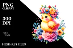 Colorful Flower Chicken PNG Product Image 2
