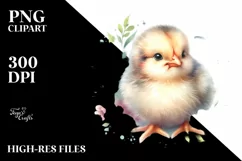 Watercolor Baby Chicken High PNG Product Image 1