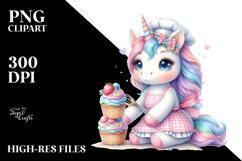Baby Unicorn with Baker&#039;s Apron PNG Product Image 2