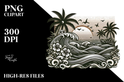 Vintage Tropical Waves, 20 oz Tumbler Product Image 2