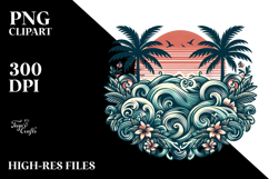 Vintage Tropical Waves, 20 oz Tumbler Product Image 2