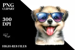 Vibrant Puppy Watercolor Sticker Clipart Product Image 3