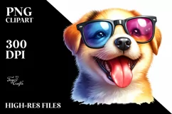 Vibrant Puppy Watercolor Sticker Clipart Product Image 3
