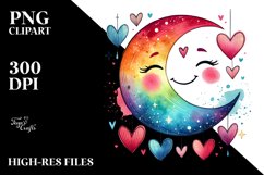 Colorful Half Moon with Hearts, Transparent PNG Product Image 2